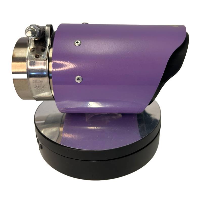 Monlion Exhaust Tip with Clamp Fit for Automotive's | M3, M4, M5 etc. | 5D M Logo Chrome Plated, Exhaust Muffler, 304 Edelstahl, Auto-Auspuffrohr 63 mm – Outlet 89 mm Durchmesser (violett) von Monlıon