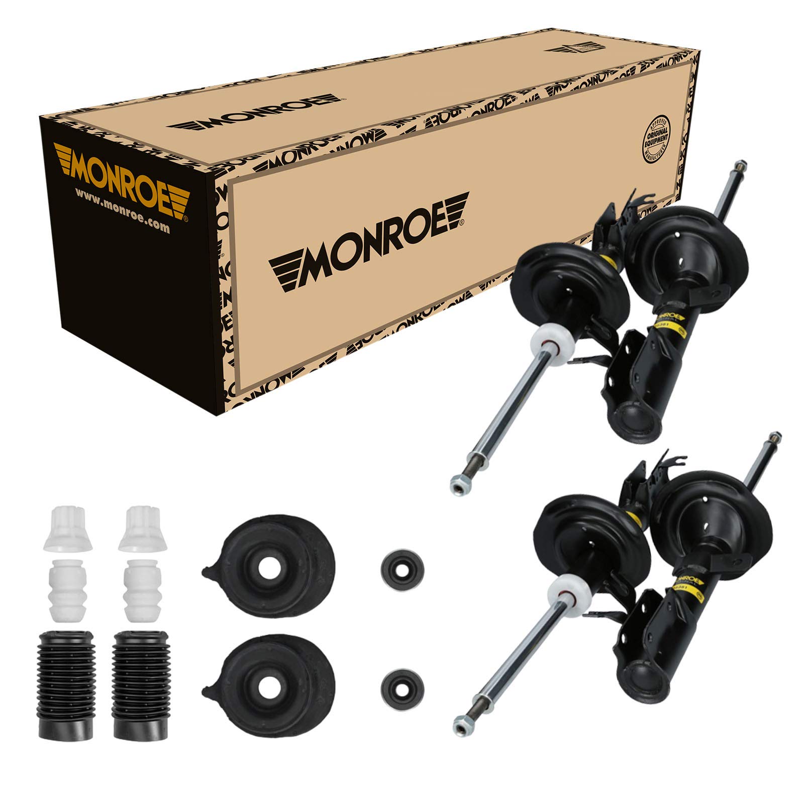 Monroe 2 Stoßdämpfer Vorne + Domlager und Staubschutz passend für Fiat Panda 169x von Monroe Bundle