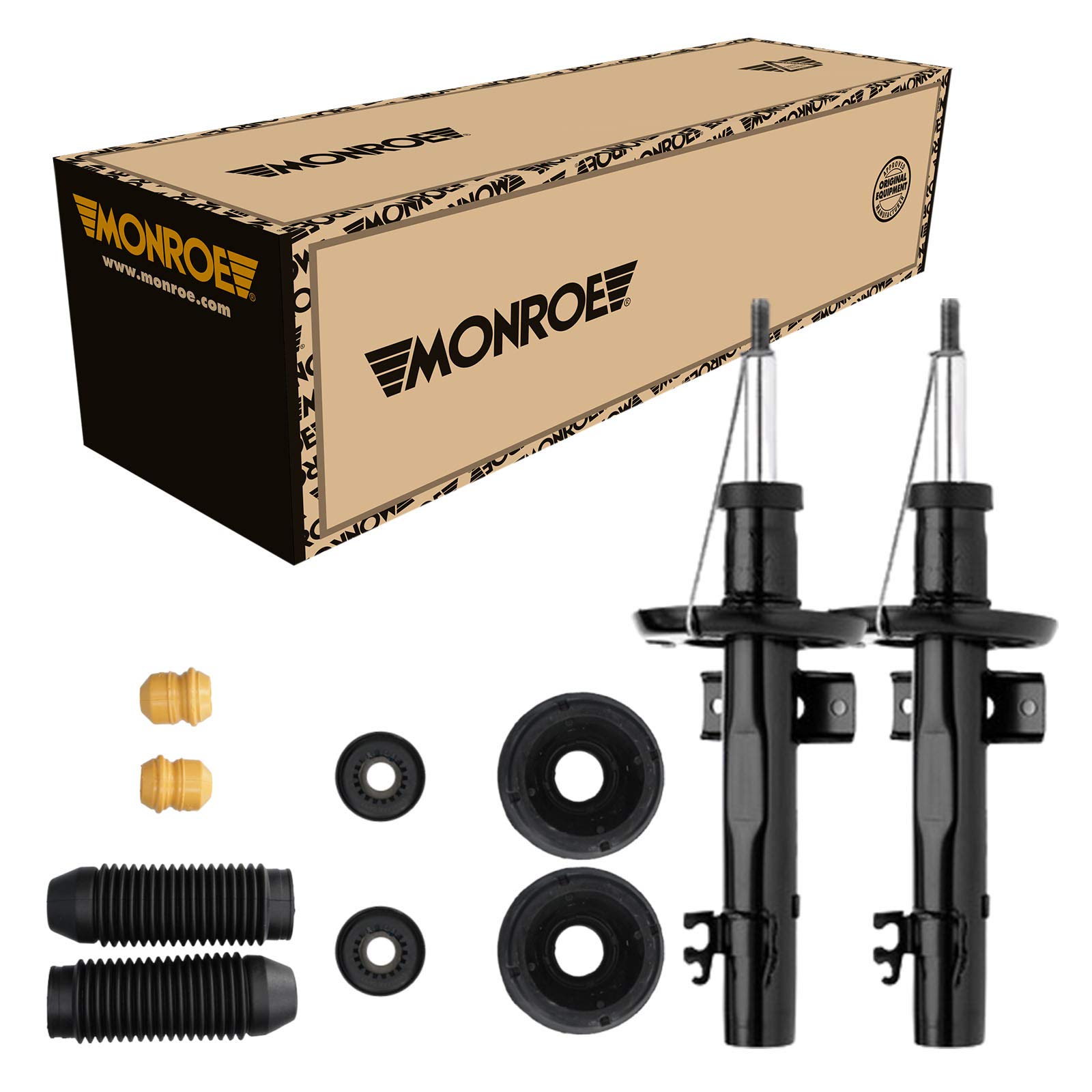 Monroe 2 Stoßdämpfer Vorne + Domlager und Staubschutz für Seat Ibiza 4 VW Polo von Monroe Bundle