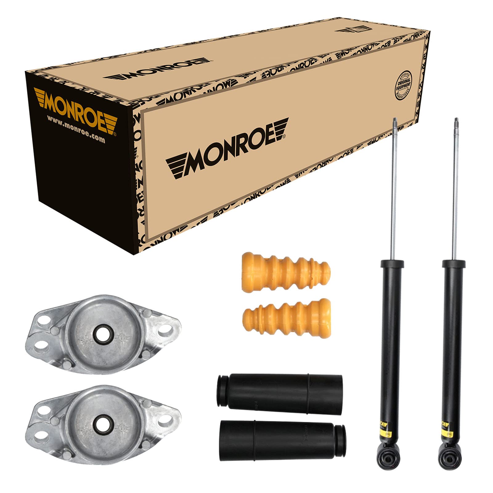 Monroe Stoßdämpfer Hinten + Domlager Staubschutz passend für A3 8L1 VW Golf 4 1J1 von Monroe Bundle