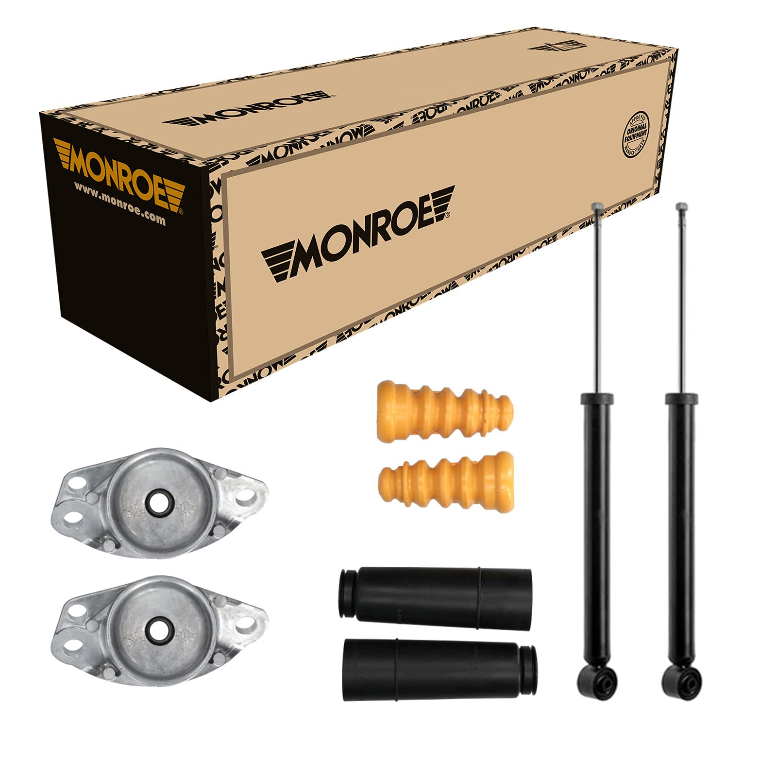Monroe Stoßdämpfer Hinten + Domlager Staubschutz passend für Skoda Rapid Spaceback NH1 von Monroe Bundle