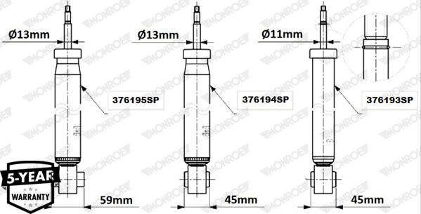Stoßdämpfer Hinterachse Monroe 376195SP Stoßdämpfer Hinterachse Monroe 376195SP von Monroe