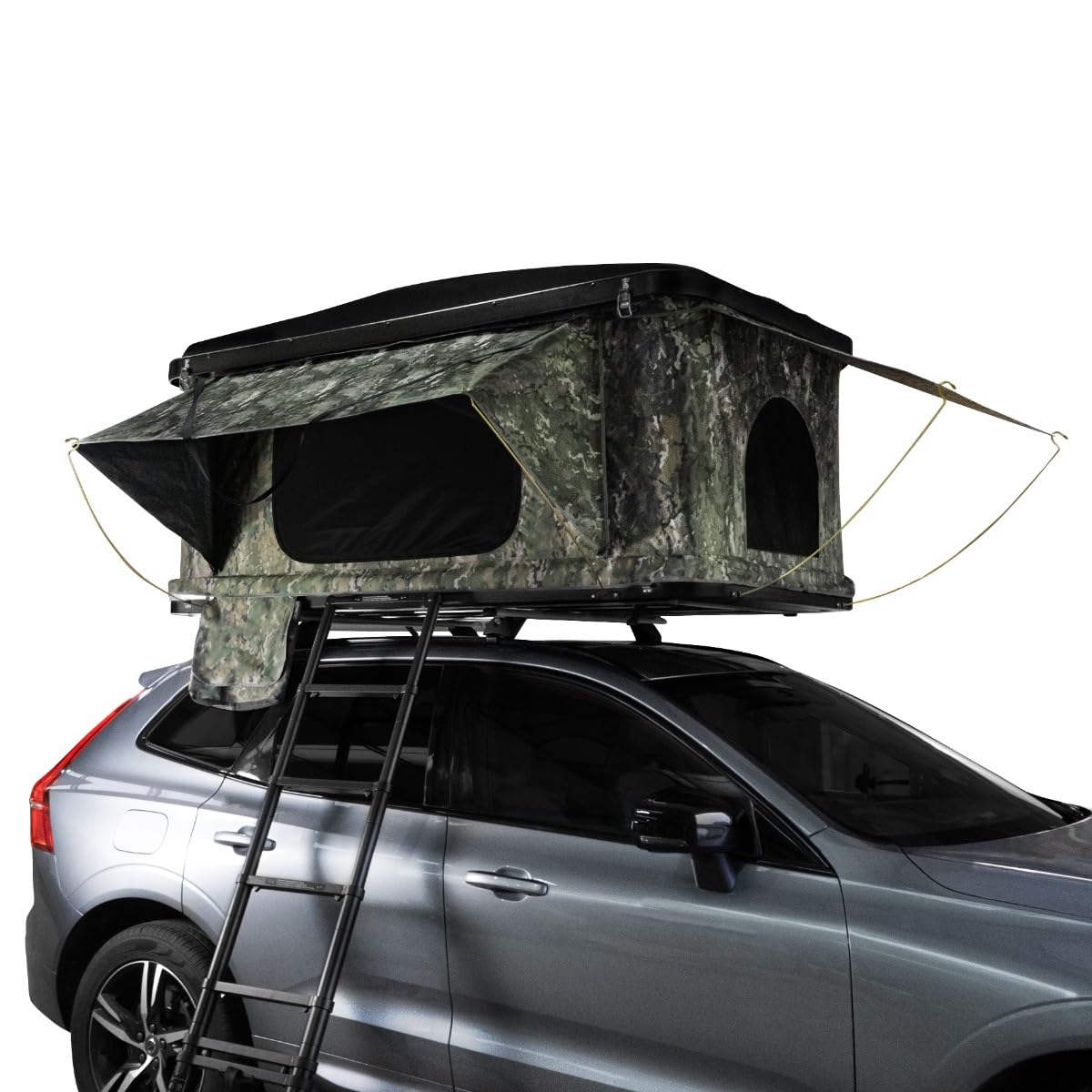 Hartschalen Autodachzelt Dachzelt Box für 2-3 Personen Camouflage ABS 3-15 Sek. Pop-Up 3000mm Wasserdicht Auto PKW Outdoor Camping Leiter 5,5cm Matratze Stiefeltaschen GRATIS Netz & Solar Taschenlampe von Monster Shop