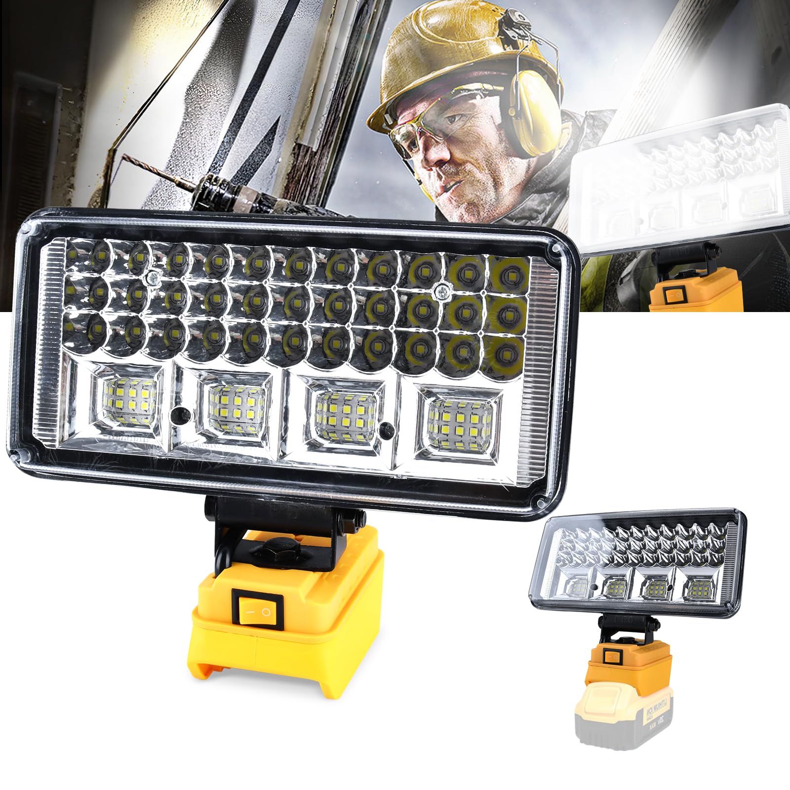 Moorstdel Akku Lampe für Dewalt 20v, 90W 5500LM Kabellose Led Arbeitsleuchte Akku, Tragbares Flutlichter Baustellen Lampe mit 2 USB-Aufladung, Baustellenlampe für Notfälle, Gärten, Camping Moorstdel Akku Lampe für Dewalt 20v, 90W 5500LM Kabellose Led Arbeitsleuchte Akku, Tragbares Flutlichter Baustellen Lampe mit 2 USB-Aufladung, Baustellenlampe für Notfälle, Gärten, Camping von Moorstdel