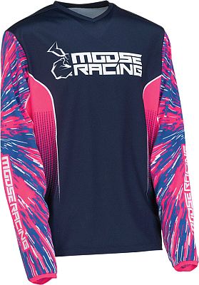 Moose Racing Agroid S22, Trikot Jugend - Dunkelblau/Pink/Blau - L von Moose Racing