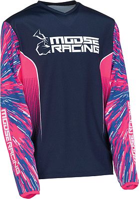 Moose Offroad Agroid, Trikot Jugend - Dunkelblau/Pink/Blau - L von Moose Offroad