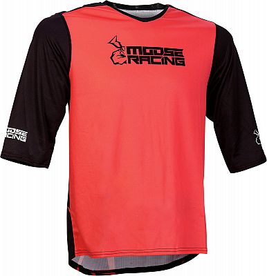 Moose Racing Mountain, MTB-Trikot 3/4-Arm - Schwarz/Rot - XXL von Moose Racing