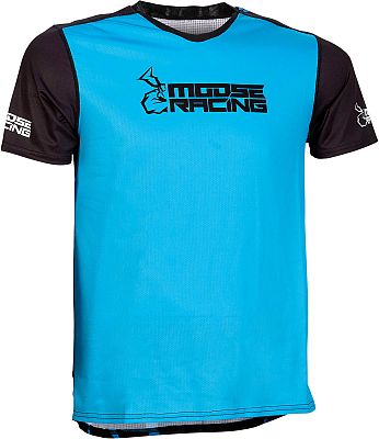 Moose Racing Mountain, MTB-Trikot kurzarm - Schwarz/Blau - L von Moose Offroad