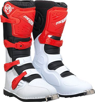 Moose Racing Qualifier MX, Stiefel - Rot/Weiß/Schwarz - 7 US von Moose Racing