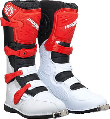 Moose Racing Qualifier MX, Stiefel - Rot/Weiß/Schwarz - 7 US von Moose Offroad