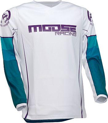 Moose Racing Qualifier S22, Trikot - Weiß/Blau/Lila - XXL von Moose Racing