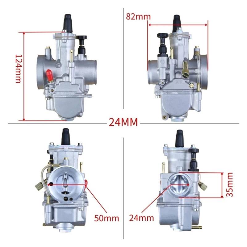Motorrad Vergaser for 24 26 28 30 32 34mm 2T 4T ATV ​​Quad Go Kart Dirt Bike Roller 50-250cc(24mm) von Mooyaya