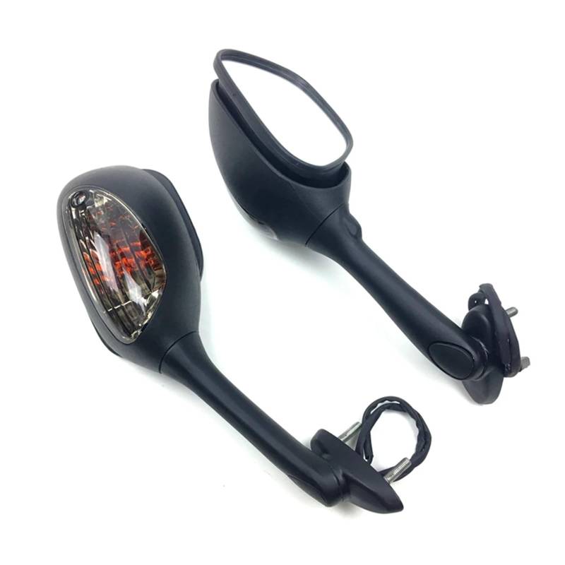 Motorradspiegel Rückspiegel mit Blinkerlichtspiegel for GSXR600 750 2006-2010 GSXR 1000 2005 2006 2007 2008(Fold-1) von Mooyaya