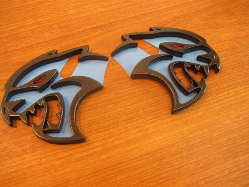 Mopar 2019-2020 Dodge Challenger Front Left & Right Fender Hellcat Redeye Emblem, Metall, Chrom, Rot und Schwarz, Emblem, Auto, Fahrzeug-spezifisch von Mopar