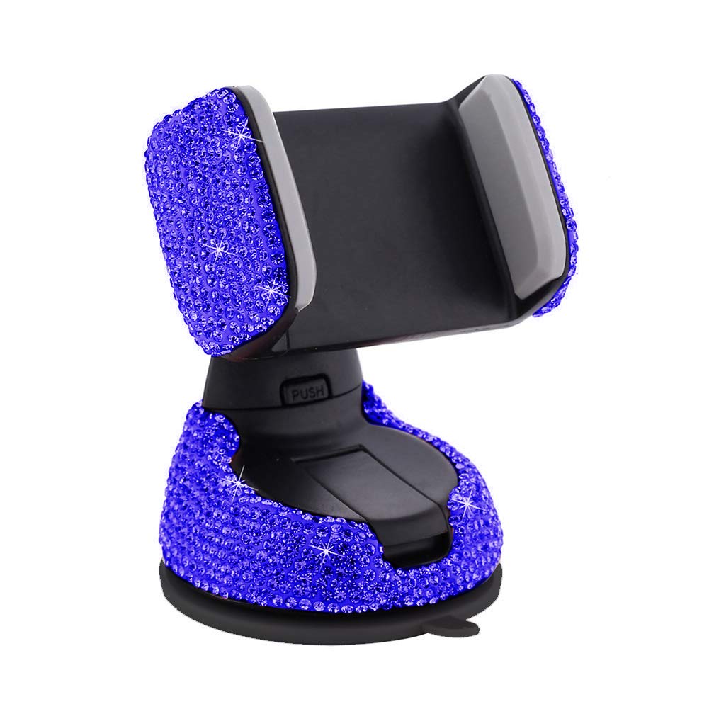 Auto Handyhalterung Lüftung,MoreChioce 360 Grad Drehung Bling Glitzer Strass Dekoration Smartphone Handy Halter Armaturenbrett Kompatibel mit i phoneGalaxy Huawei,Blau von MoreChioce