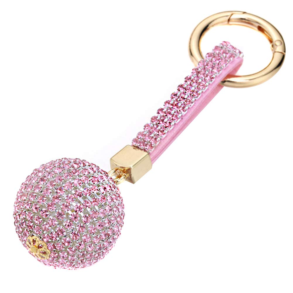 Bling Bling Schlüsselanhänger,MoreChioce Auto Schlüsselbund Glitzer Schlüsselhalter Strass Schlüsselring Schlüssel Organizer mit Kristall Anhänger für Frauen Handtasche,Rosa von MoreChioce