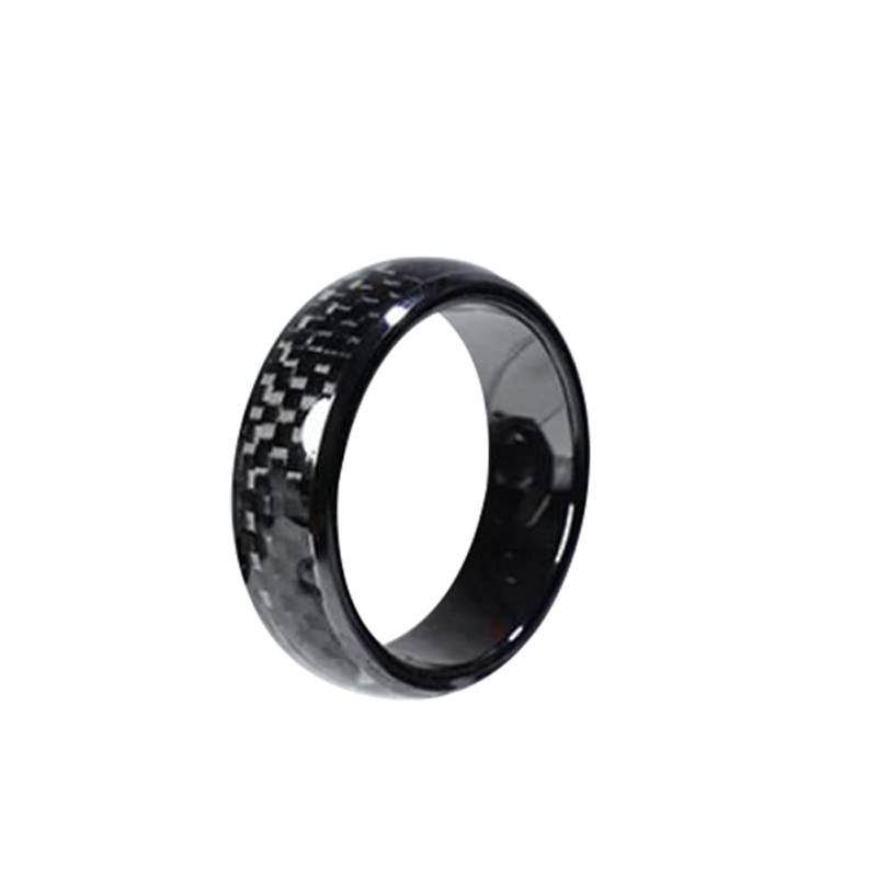 Kohlefaser Auto Smart Ring,MoreChioce Wasserdichter Smart Wearable Ring Multi-Funktions-Smart-Ring-Ersatz Kompatibel mit Model 3/Y,Schwarz #7 von MoreChioce