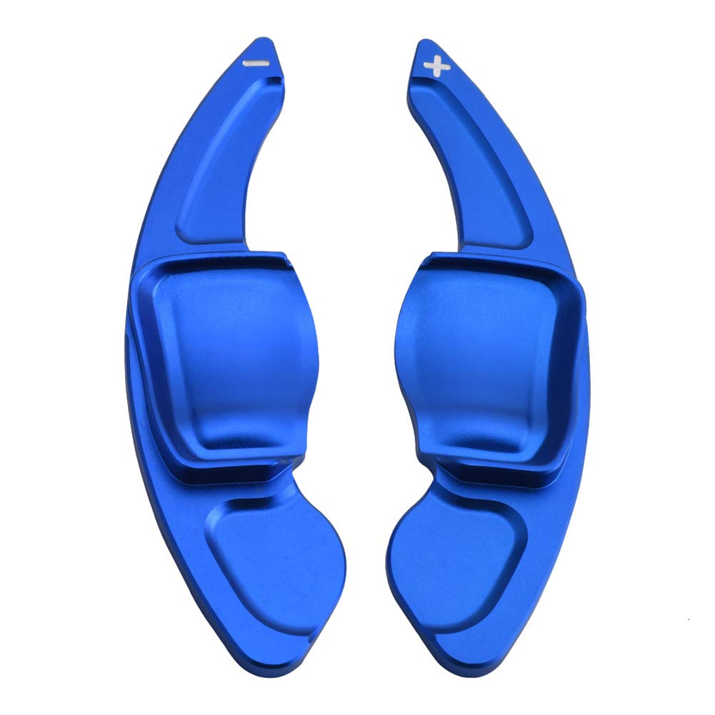 MoreChioce 2 Stück Aluminiumlegierung Lenkrad Schaltwippen Verlängerung Shift Paddle Kompatibel mit 6 MK5 MK6 GTI R20 36 CC,Blau von MoreChioce