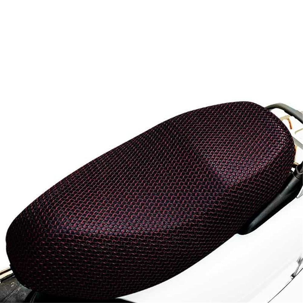 MoreChioce Motorrad Sitzkissen, Universal Rot Elastischer Motorrad Sitzbezug Atmungsaktiv Motorrad Moped Kissen Mesh Anti-Rutsch Sitzkissen Flexibler Sitzbezug Pad,XL von MoreChioce