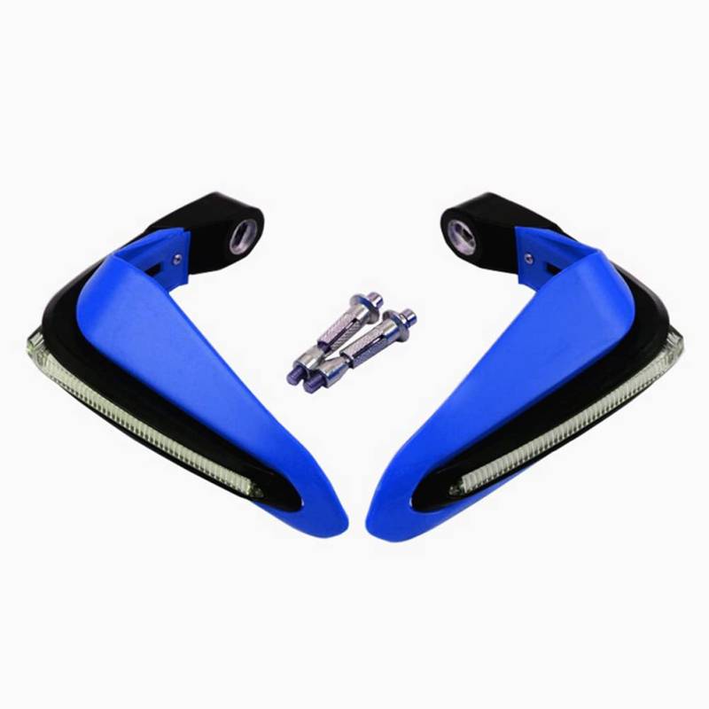 Motorrad Universal Handschützer, MoreChioce 1 Paar LED Motorrad Handprotektoren Anti-Fall Windschutzscheibenschutz ABS Nachrüstsatz für ATV Bike Off Road Motocross,Blau von MoreChioce