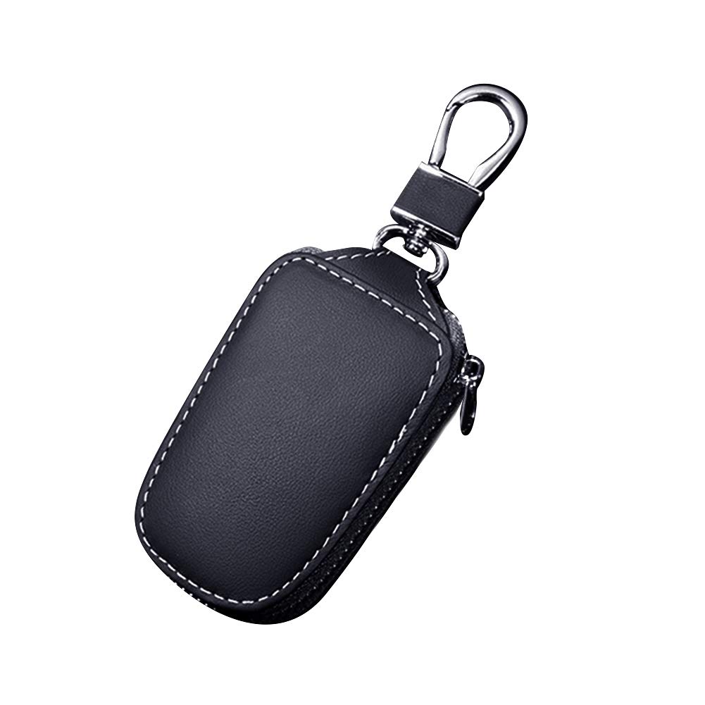 PU Leder Schlüsselanhänger,MoreChioce Universal Autoschlüssel Hülle Schlüsseltasche Schlüssel Schutzhülle Auto Schlüsselmäppchen mit Reißverschluss und Karabiner,Schwarz von MoreChioce