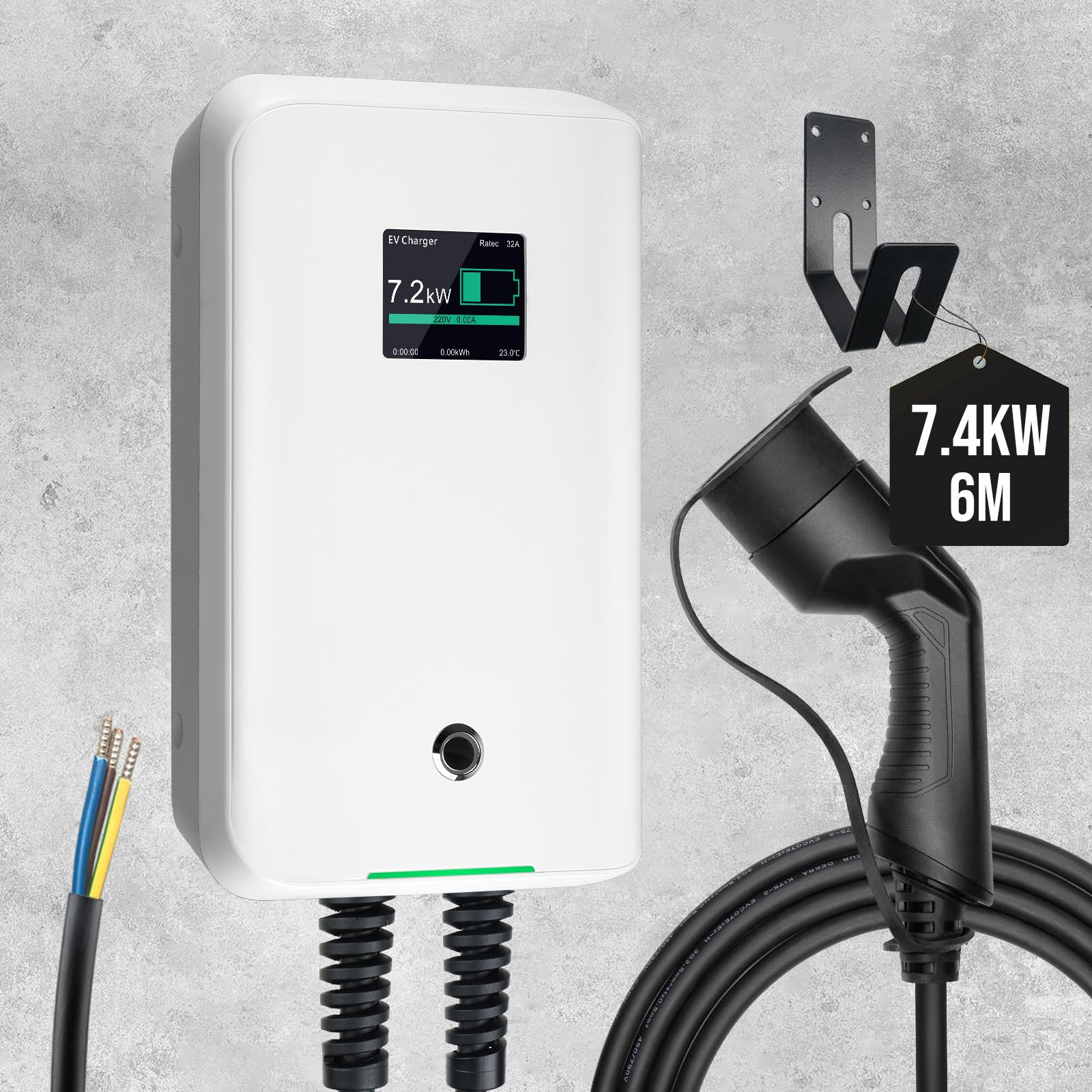 Morec 7KW EV Ladestation 32A ev Ladegerät Typ 2 EU Standard IEC 62196-2 Stecker mit Stromkabel zum Verteilerkasten Tragbare schnelle Wandbox 6,1m Morec 7KW EV Ladestation 32A ev Ladegerät Typ 2 EU Standard IEC 62196-2 Stecker mit Stromkabel zum Verteilerkasten Tragbare schnelle Wandbox 6,1m von Morec