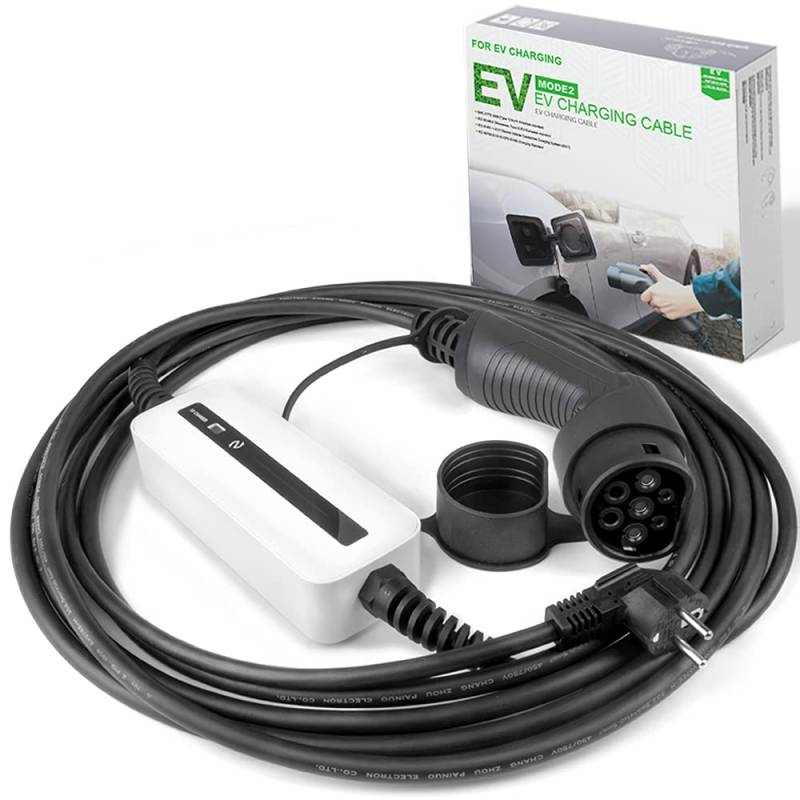 Morec ev Ladegerät 10/16A Typ2 Tragbares EV Ladekabel EU Standard Schaltbare Ladebox Schuko 2-polig IEC 62196-2 Elektroauto (Euro-Stecker) 2,2/3,6kw, 6m/20ft von Morec