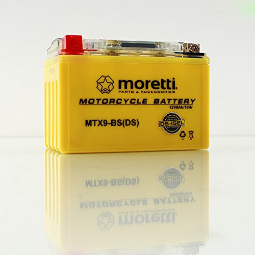 MORETTI MTX9-BS YTX9-BS (DS) GEL MOTORRAD/MOTOROLLER BATTERIE MIT STROMTESTER von Moretti