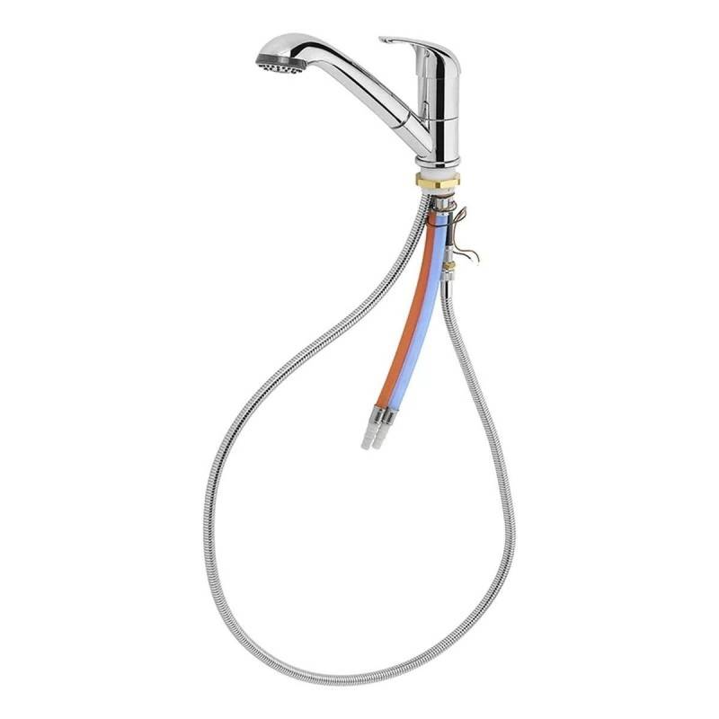 Kalt-Warm Wasserhahn Mischbatterie Keramik Kama mit ausziehbarer Dusche Julia Ø33 mm chrom Campingwasserhahn für Wohnmobil Wohnwagen von Moritz