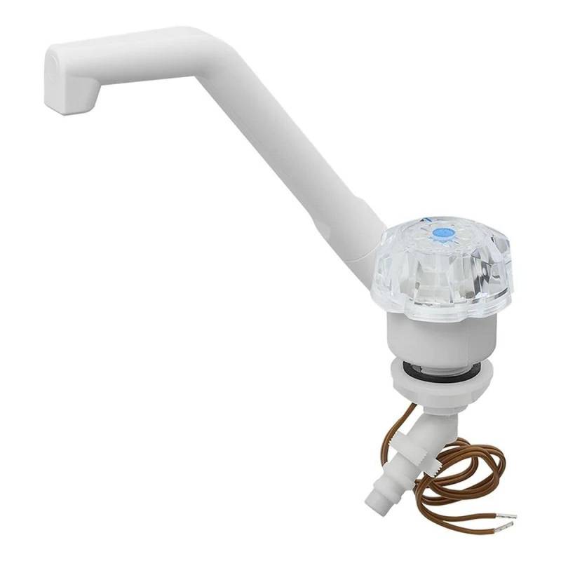 Kalt-Wasserhahn De Luxe 12V Ø20 mm weiss große Knopf Campingwasserhahn für Wohnmobil Wohnwagen von Moritz