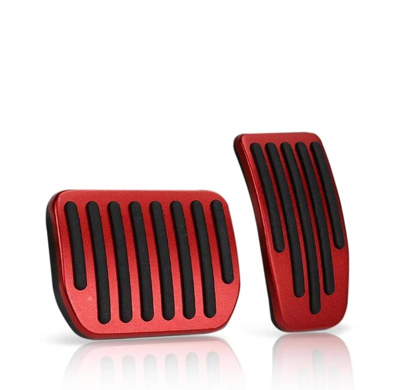 Auto-Pedale-Abdeckung Für Tesla Für Modell 3 Y Aluminiumlegierung Fußpedal 20-23Car Accelerator Gas Kraftstoff Bremse Rest Pads Matte Abdeckung Styling Edelstahl Pedale Bremspedal(Red) von Mosklo