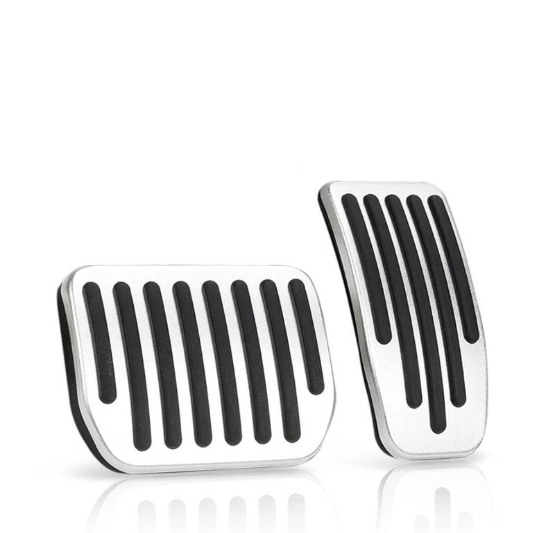 Auto-Pedale-Abdeckung Für Tesla Für Modell 3 Y Aluminiumlegierung Fußpedal 20-23Car Accelerator Gas Kraftstoff Bremse Rest Pads Matte Abdeckung Styling Edelstahl Pedale Bremspedal(Silver) von Mosklo