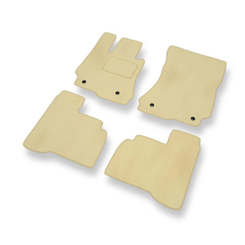 Mossa - Fußmatten Auto kompatibel mit Mercedes-Benz S Klasse W221 (Lange Version) (2006-2013) - Premium Velours beige Automatten Autoteppiche von Mossa