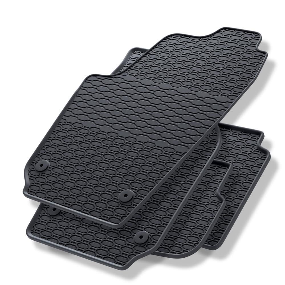Mossa - Gummifußmatten Auto kompatibel mit VW Volkswagen Fox Hatchback (2005-2010) schwarz Gummimatten Gummi Fußmatten von Mossa