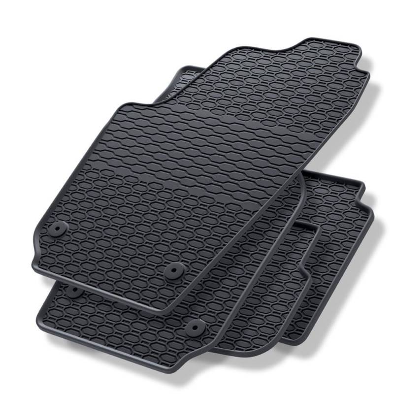 Mossa - Gummifußmatten Auto kompatibel mit VW Volkswagen Fox Hatchback (2005-2010) schwarz Gummimatten Gummi Fußmatten von Mossa