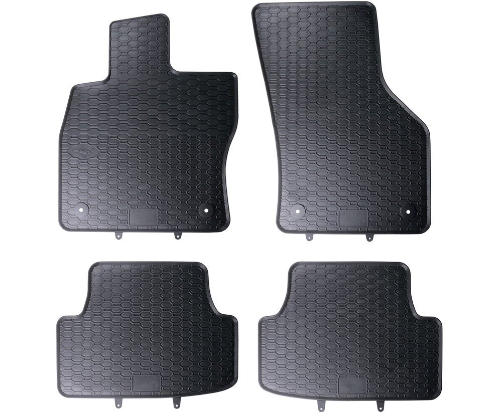 Mossa Gummimatten kompatibel mit Seat Leon III (2013-.) Fußmatten Gummi Schwarz von Mossa