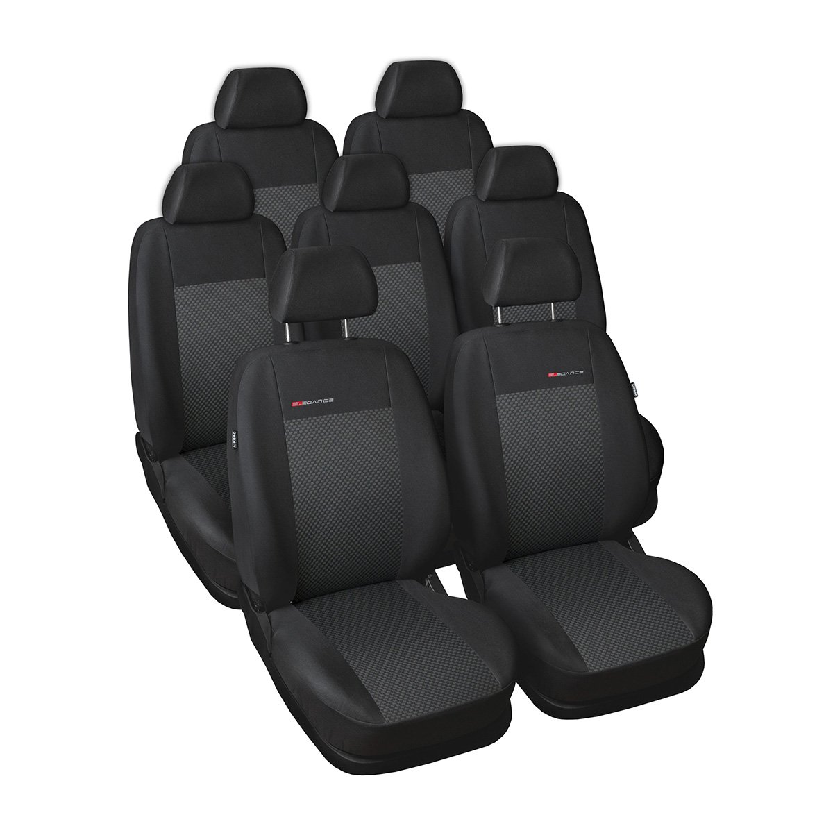 Mossa - Maßgeschneiderte Sitzbezüge Auto kompatibel mit Seat Alhambra Van (1996-2010) - 7 Sitze - Autositzbezüge Schonbezüge für Autositze - E3 von Mossa