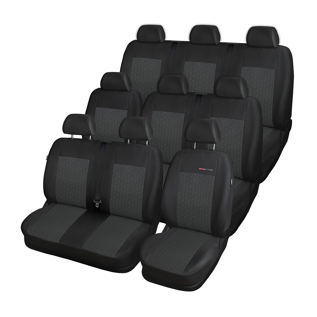 Mossa Maßgeschneiderte Sitzbezüge kompatibel mit Renault Trafic III (9 Sitzer) (2014-....) - Elegance (E1) von Mossa