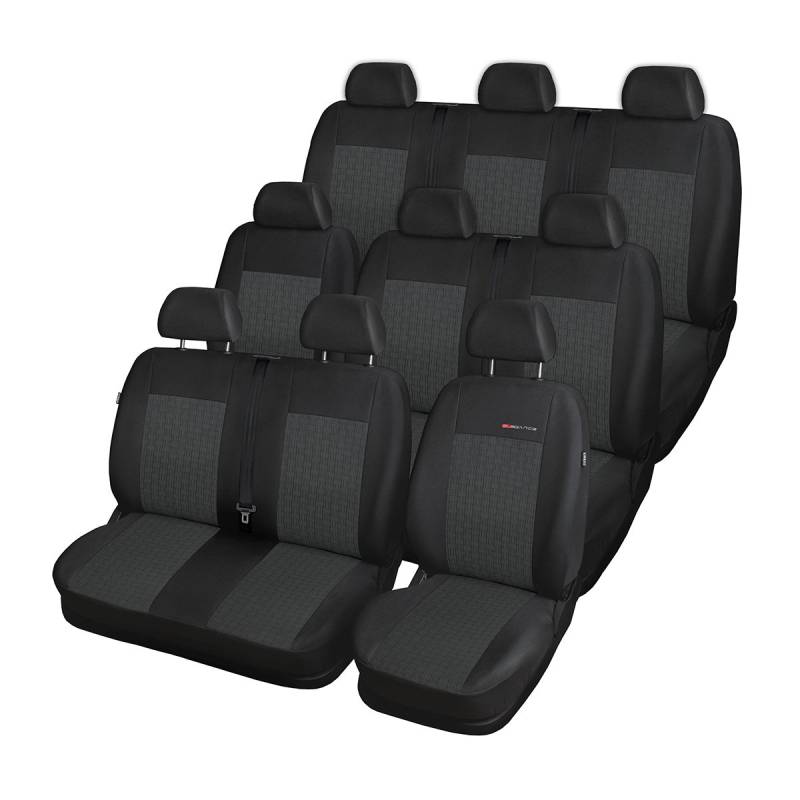 Mossa - Maßgeschneiderte Sitzbezüge Auto kompatibel mit Renault Trafic III Van (2014- ) - 9 Sitzer - Autositzbezüge Schonbezüge für Autositze - E1 von Mossa