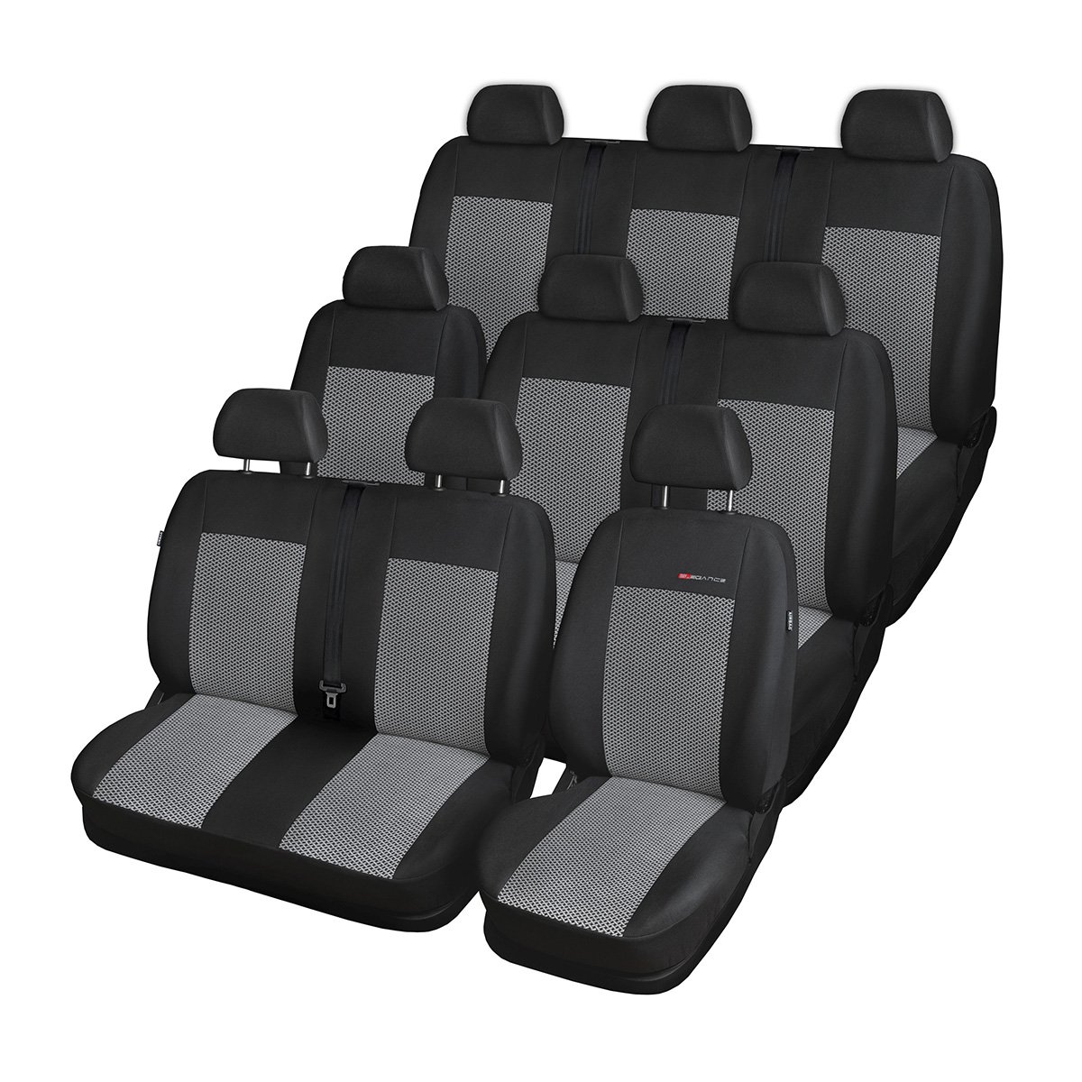 Mossa - Maßgeschneiderte Sitzbezüge Auto kompatibel mit Renault Trafic III Van (2014- ) - 9 Sitzer - Autositzbezüge Schonbezüge für Autositze - E2 von Mossa