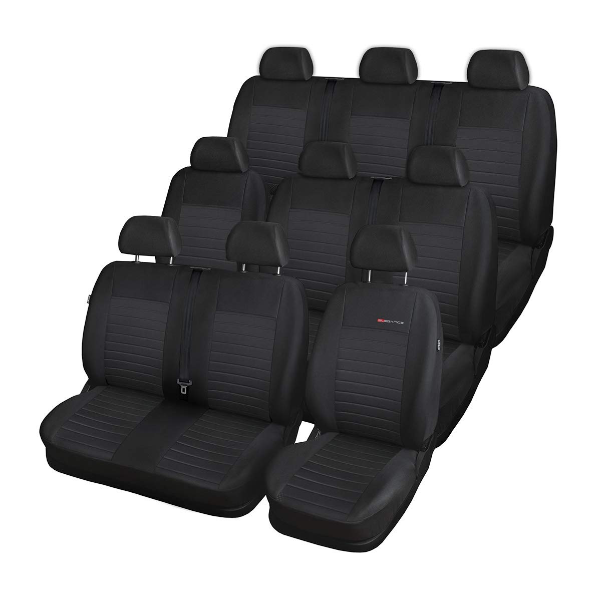 Mossa - Maßgeschneiderte Sitzbezüge Auto kompatibel mit Toyota ProAce II Van (2016- ) - 9 Sitzer - Autositzbezüge Schonbezüge für Autositze - E4 von Mossa