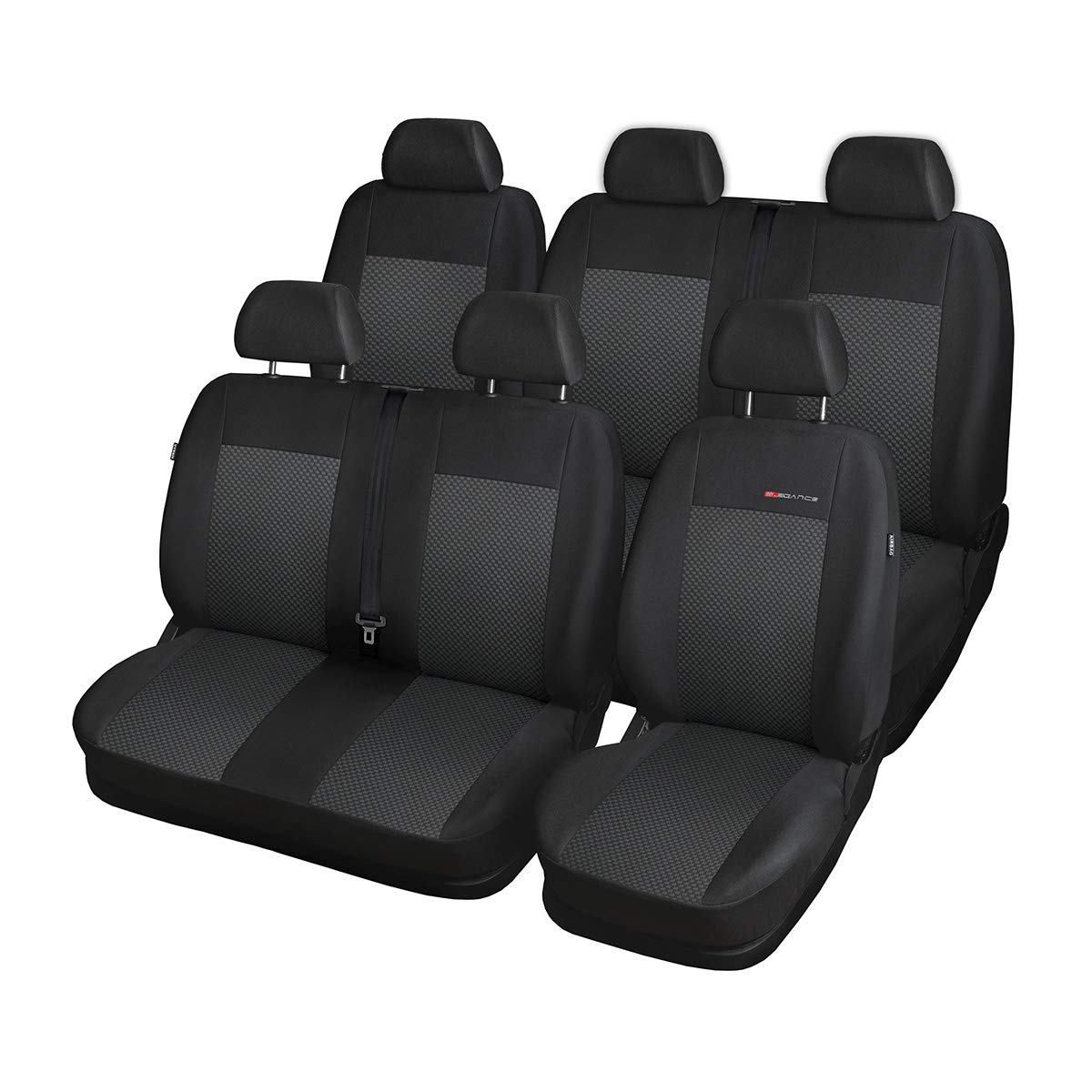 Mossa - Maßgeschneiderte Sitzbezüge Auto kompatibel mit Volkswagen Transporter T6 Van (2015-2019) - für Zwei Reihen - Autositzbezüge Schonbezüge für Autositze - E3 von Mossa