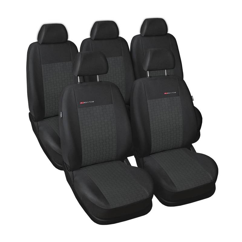 Mossa - Maßgeschneiderte Sitzbezüge Auto kompatibel mit Volkswagen Touran II MPV (2010-2015) - kein Bezug für die hintere Armlehne - Autositzbezüge Schonbezüge für Autositze - E1 von Mossa