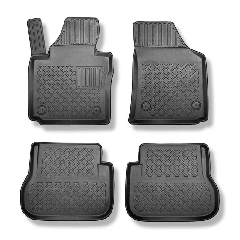 Mossa - TPE Fußmatten Auto kompatibel mit Volkswagen Caddy Maxi Cargo Van (2004-10.2020) - schwarz Automatten Autoteppiche - G von Mossa