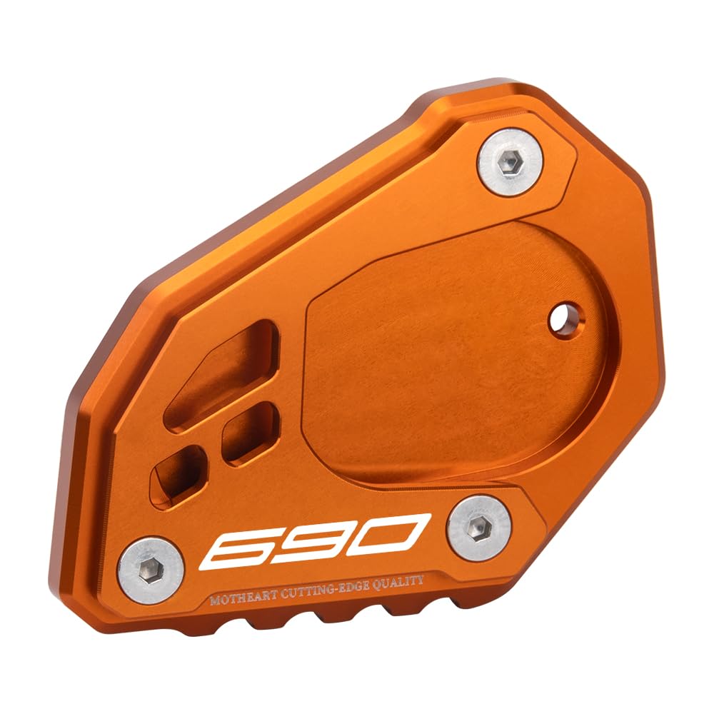 MotHeart Robuste Seitenständer Vergrößerung für 690 ENDURO R 2019-2024 690 SMC R 2019-2023 Motorrad-Support-Zubehör Seitenständer-Fußstütze 690 enduro r smc Zubehör (Orange) von MotHeart
