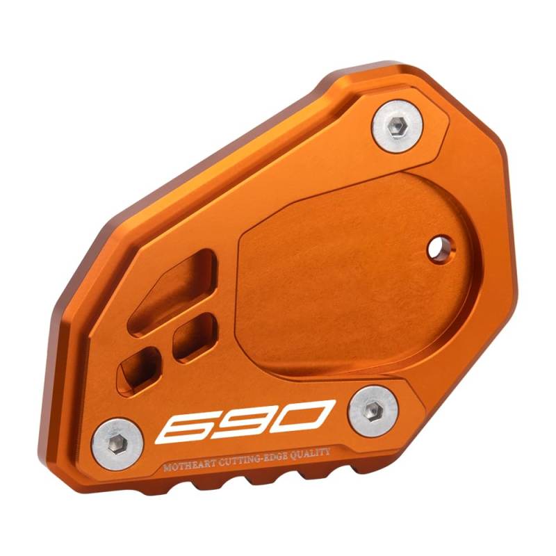 MotHeart Robuste Seitenständer Vergrößerung für 690 ENDURO R 2019-2024 690 SMC R 2019-2023 Motorrad-Support-Zubehör Seitenständer-Fußstütze 690 enduro r smc Zubehör (Orange) von MotHeart