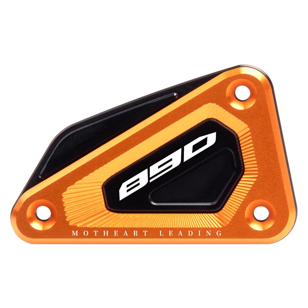 MotHeartCNC Bremse Ölbehälter Abdeckung für 890 SMT 2023-2024 Bremsflüssigkeitsdeckel Aluminium-Schutzdeckel für Bremszylinder vorne 890 smt Zubehör (Orange) von MotHeartCNC