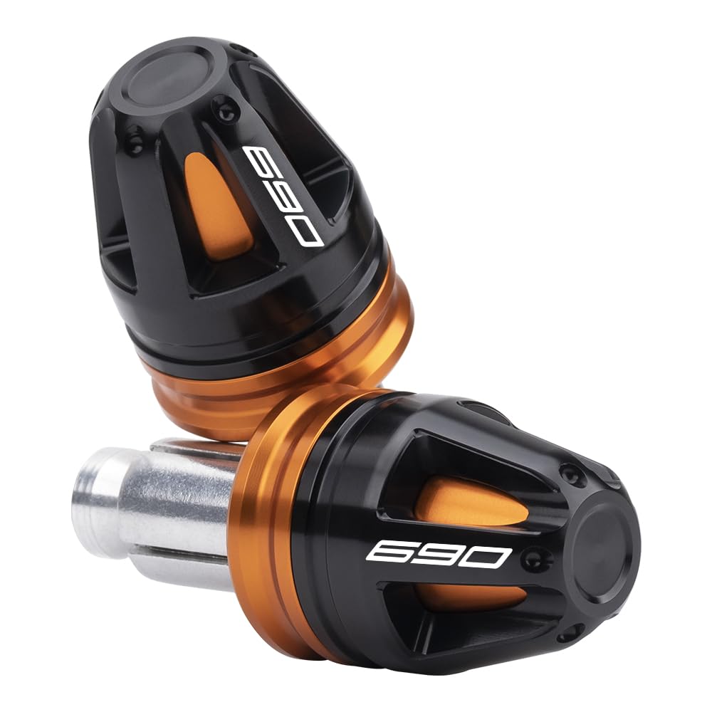 MotHeartCNC Universelle Lenkerendenstopfen für Motorräder für 690 Enduro R 2009-2024 690 SMC R 2012-2024 690 Duke 2008-2018 690 Duke R 2010-2015 690 Enduro r smc Zubehör (Orange) von MotHeartCNC