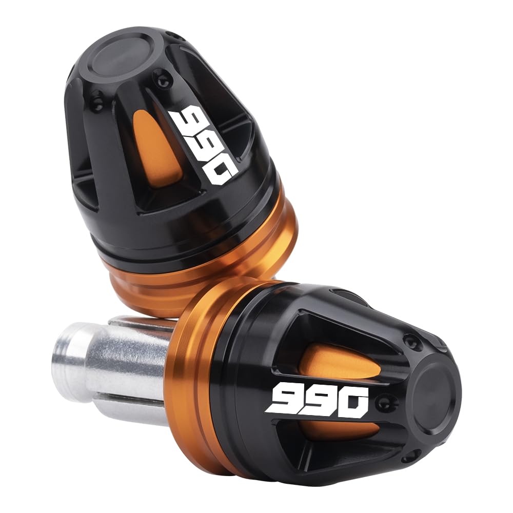 MotHeartCNC Universelle Lenkerendenstopfen für Motorräder für 990 Adventure 2006-2013 Lenkerendkappen für Motorräder 17 mm Durchmesser, Standard 7/8 Zoll 22 mm Zubehör (Orange) von MotHeartCNC