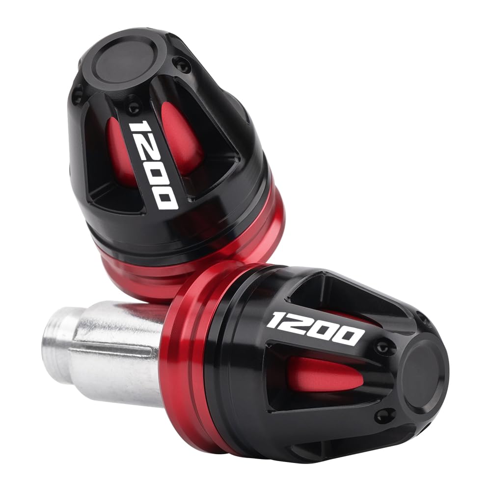 MotHeartCNC Universelle Lenkerendenstopfen für Motorräder für VFR 1200X Crosstourer 2010-2021 VFR 1200F 2010-2017 Lenkerendkappen für Motorräder vfr 1200x Zubehör (Rot) von MotHeartCNC